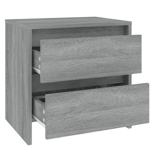 Sengeborde 2 stk. 45x34,5x44,5 cm konstrueret træ grå sonoma-eg