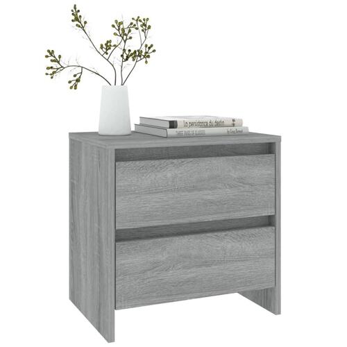 Sengeborde 2 stk. 45x34,5x44,5 cm konstrueret træ grå sonoma-eg