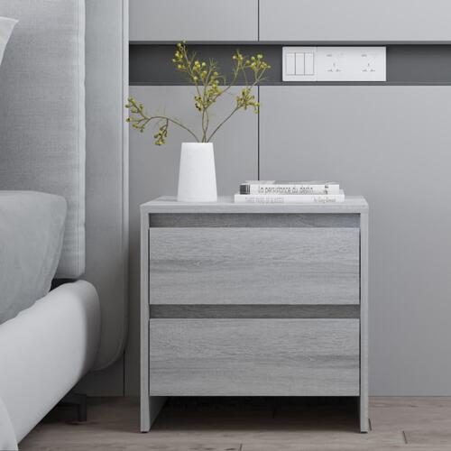 Sengeborde 2 stk. 45x34,5x44,5 cm konstrueret træ grå sonoma-eg