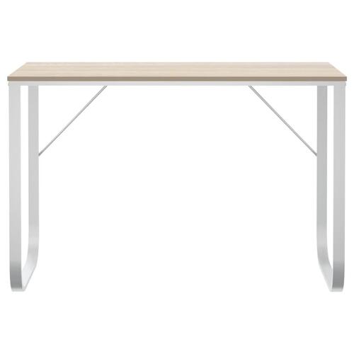 Computerbord 110x60x73 cm spånplade hvid og egetræsfarvet