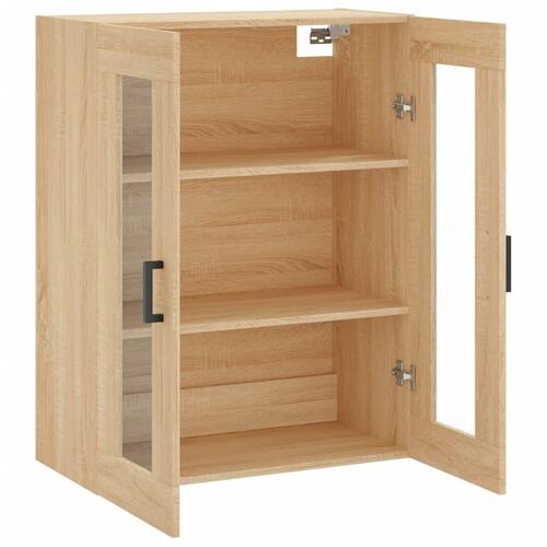 Væghængt skab 69,5x34x90 cm konstrueret træ sonoma-eg