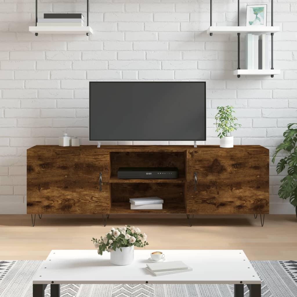 Tv-bord 150x30x50 cm konstrueret træ røget egetræsfarve