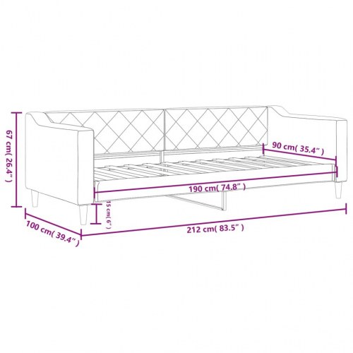 Daybed 90×190 cm i stof - mørkegrå sovesofa