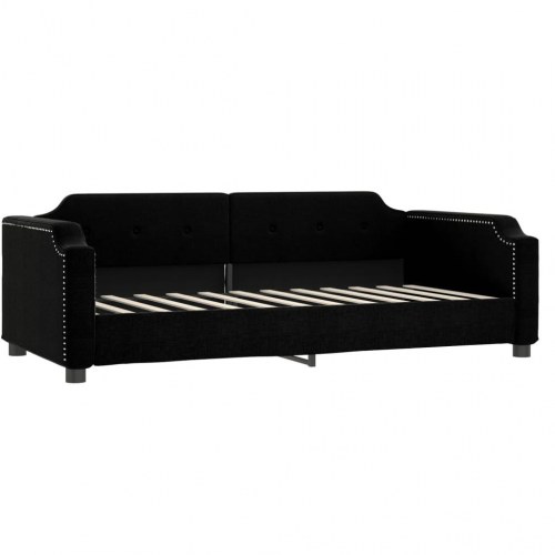 Daybed 90x190 cm i stof - sort sovesofa til stue og soveværelse