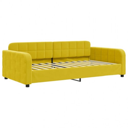 Daybed 90x200 cm i velour - gul sovesofa til stue og soveværelse