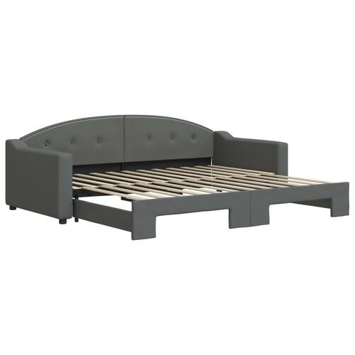 Daybed med udtræk 90x200 cm stof mørkegrå