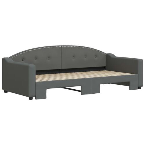Daybed med udtræk 90x200 cm stof mørkegrå