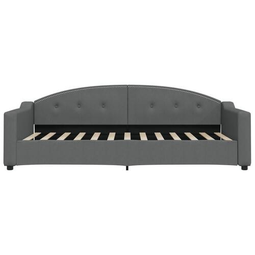 Daybed med udtræk 90x200 cm stof mørkegrå