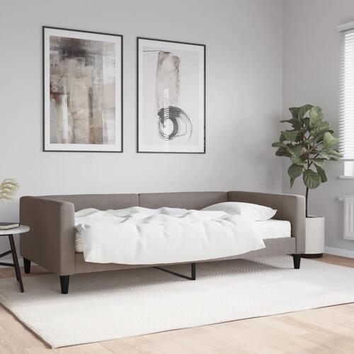 Daybed med madras 100x200 cm stof gråbrun