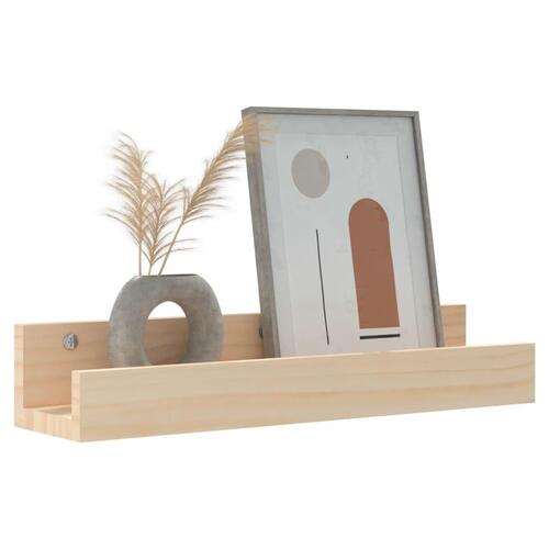 Væghylder 2 stk. 50x12x9 cm massivt fyrretræ
