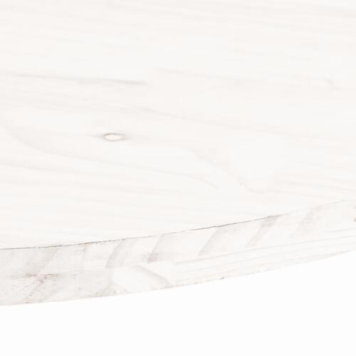 Bordplade 70x35x2,5 cm oval massivt fyrretræ hvid
