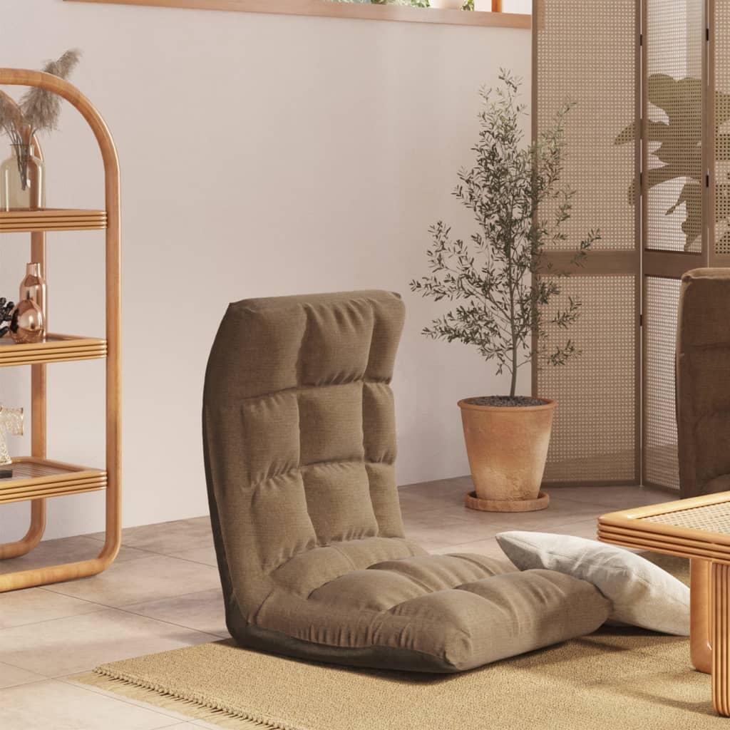 Foldbar Gulvstol Stof - Gråbrun