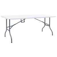 Foldbart havebord 180 x 75 x 74 cm HDPE hvid