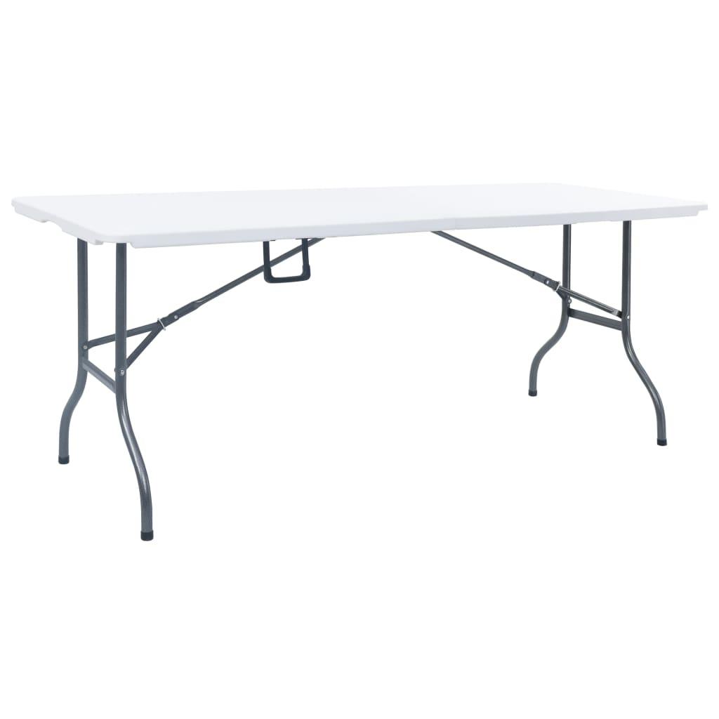 Foldbart havebord 180 x 75 x 74 cm HDPE hvid