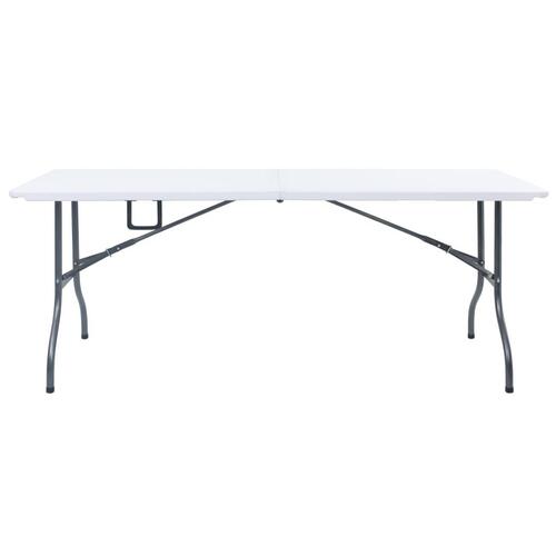 Foldbart havebord 180 x 75 x 74 cm HDPE hvid