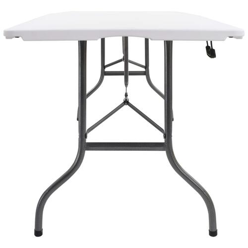 Foldbart havebord 180 x 75 x 74 cm HDPE hvid