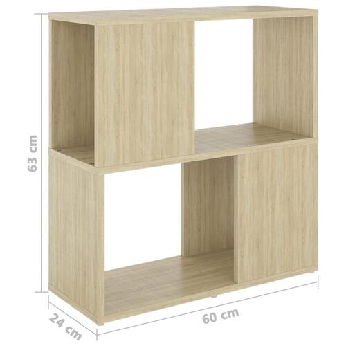 Bogreol 60x24x63 cm konstrueret træ sonoma-eg