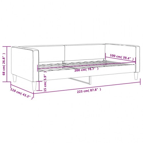 Daybed 100×200 cm i stof - cremefarvet sengeramme/sofa