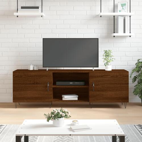 Tv-bord 150x30x50 cm konstrueret træ brun egetræsfarve