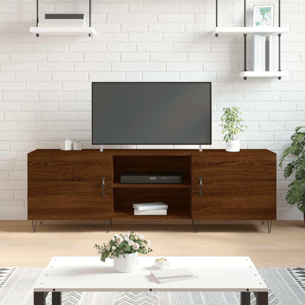 Tv-bord 150x30x50 cm konstrueret træ brun egetræsfarve