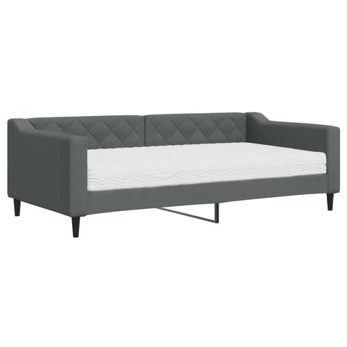 Daybed med madras 90x190 cm stof mørkegrå