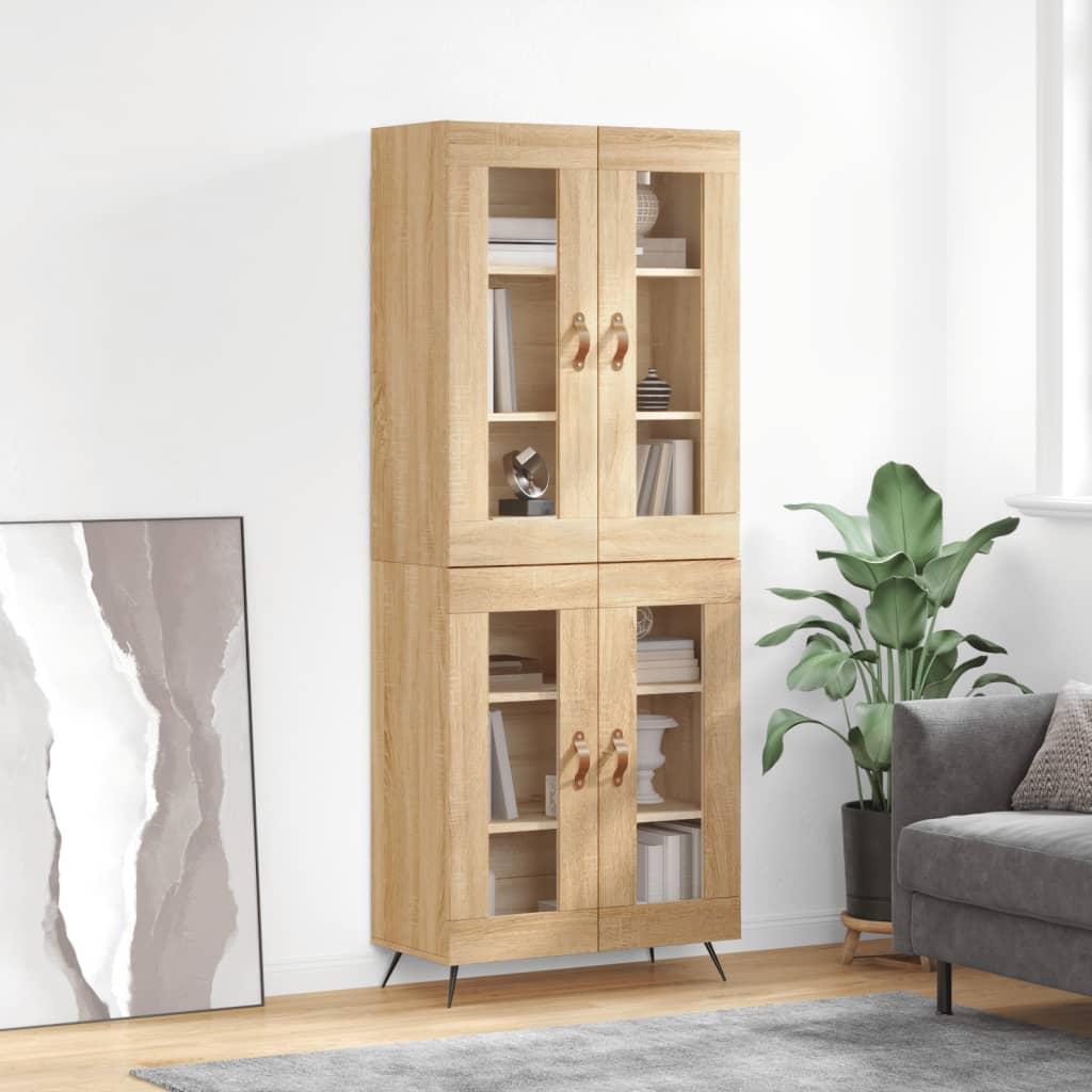 Højskab 69,5x34x180 cm konstrueret træ sonoma-eg