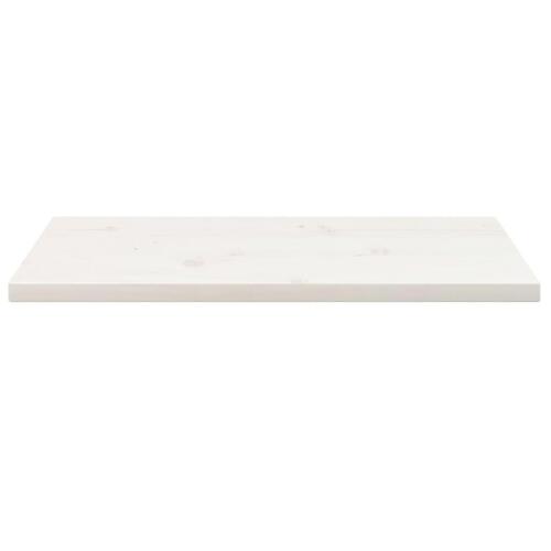 Bordplade 80x40x2,5 cm rektangulær massivt fyrretræ hvid