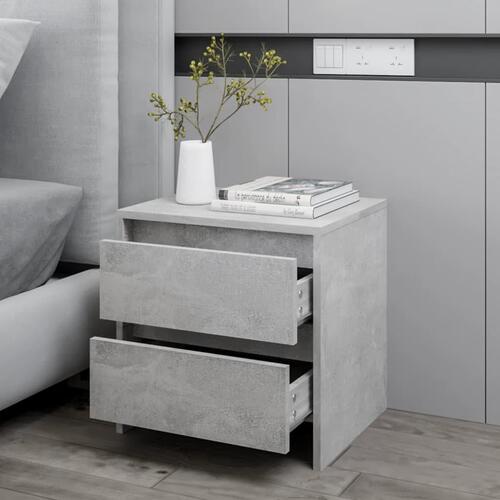 Sengebord 45x34,5x44,5 konstrueret træ betongrå