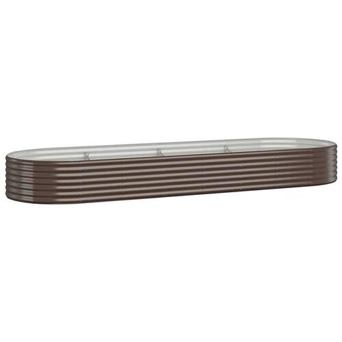 Plantekasse 322x100x36 cm pulverlakeret stål brun