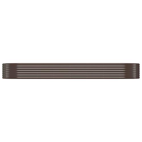 Plantekasse 322x100x36 cm pulverlakeret stål brun