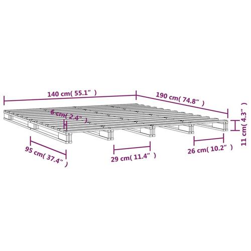 Palleseng 140x190 cm massivt fyrretræ