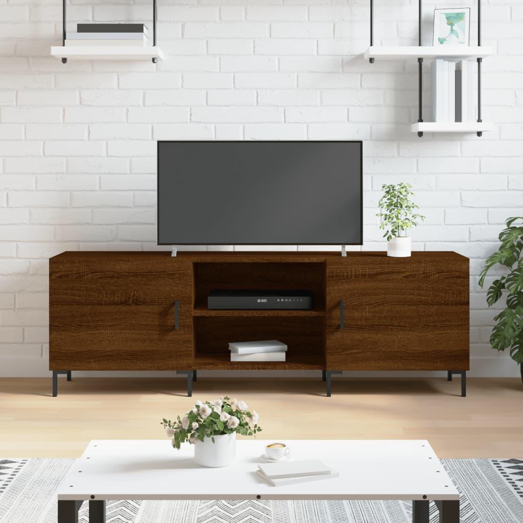 Tv-bord 150x30x50 cm konstrueret træ brun egetræsfarve