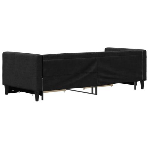 Daybed med udtræk og skuffer 80x200 cm stof sort