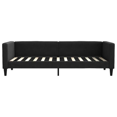 Daybed med udtræk og skuffer 80x200 cm stof sort