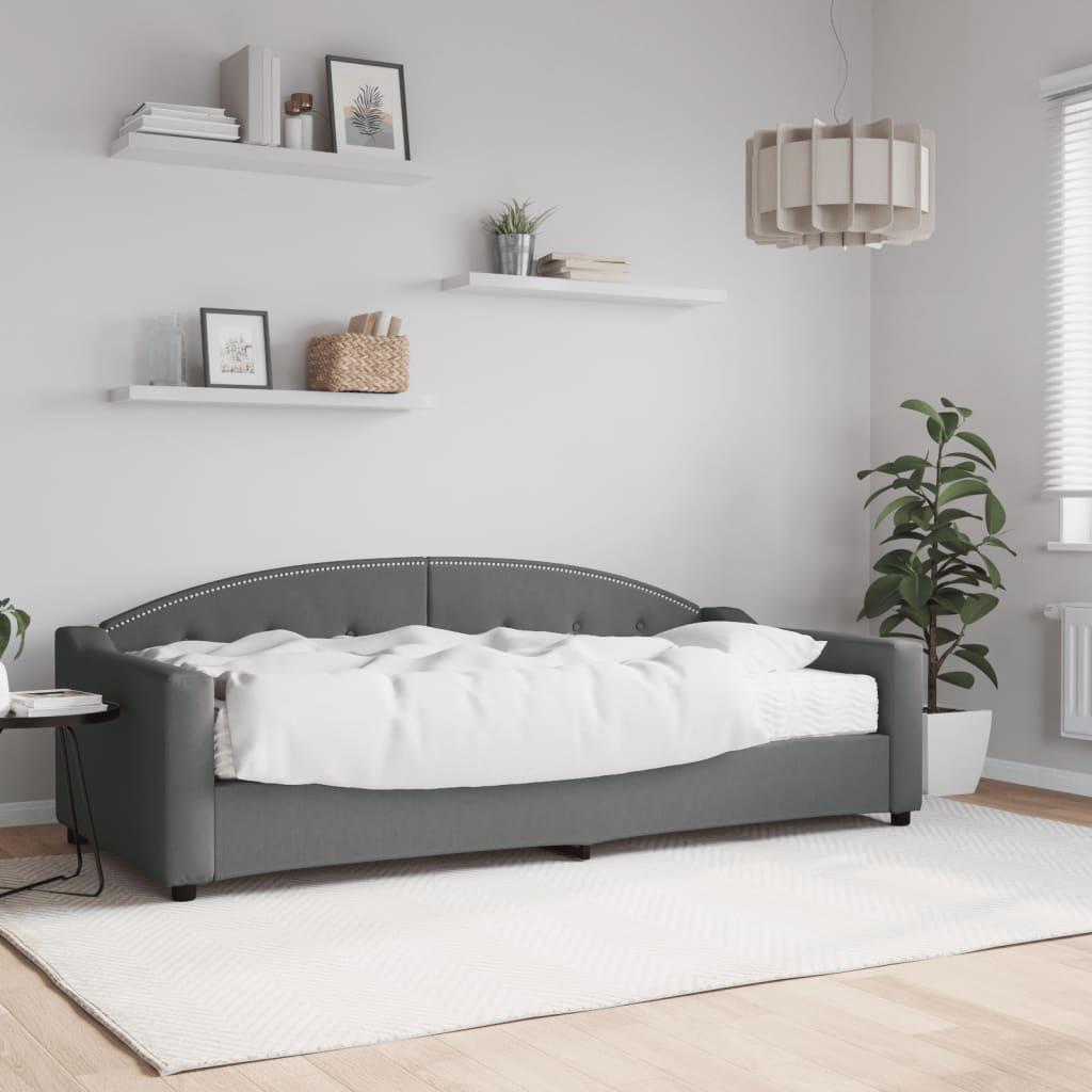 daybed med madras 90x200 cm stof mørkegrå