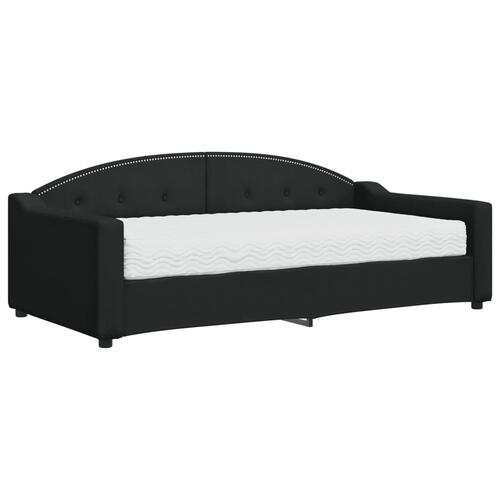 Daybed med madras 90x190 cm stof sort