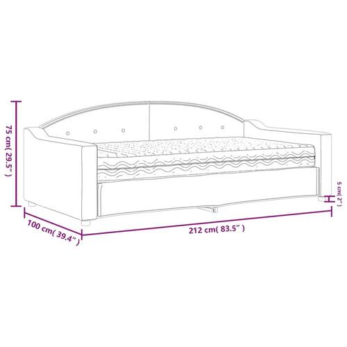 Daybed med madras 90x190 cm stof sort