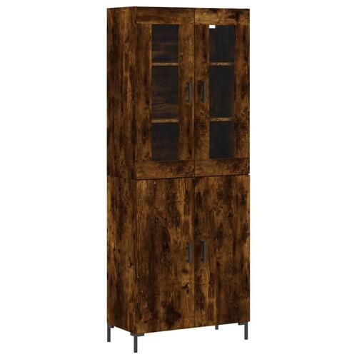 Højskab 69,5x34x180 cm konstrueret træ røget egetræsfarve