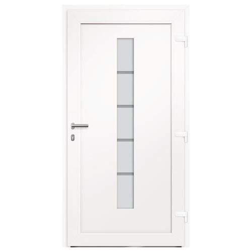 Hoveddør 100x200 cm aluminium og PVC hvid