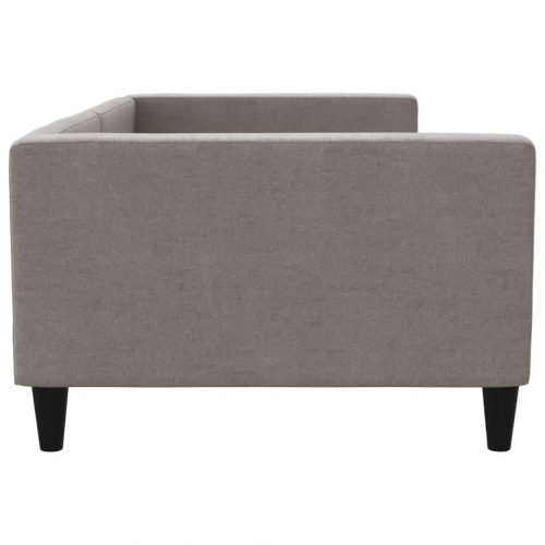 Daybed 100×200 cm i stof - gråbrun sovesofa med ryglæn og armlæn