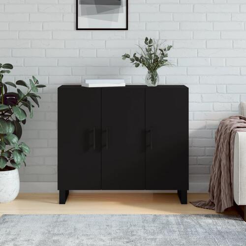 Skab 90x34x80 cm konstrueret træ sort