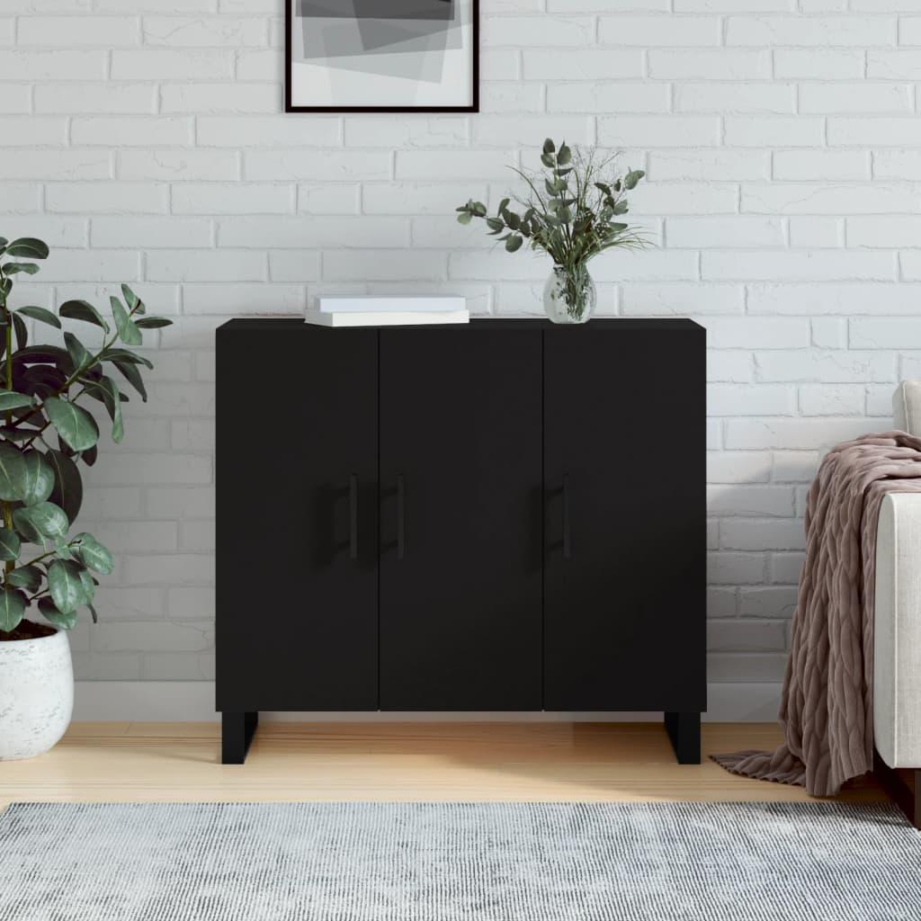 Skab 90x34x80 cm konstrueret træ sort