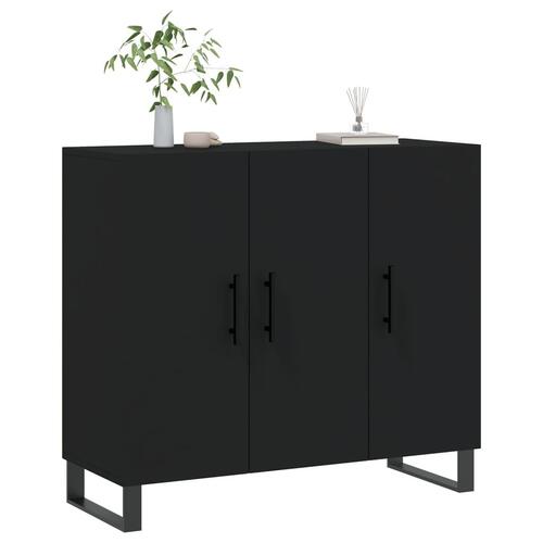 Skab 90x34x80 cm konstrueret træ sort