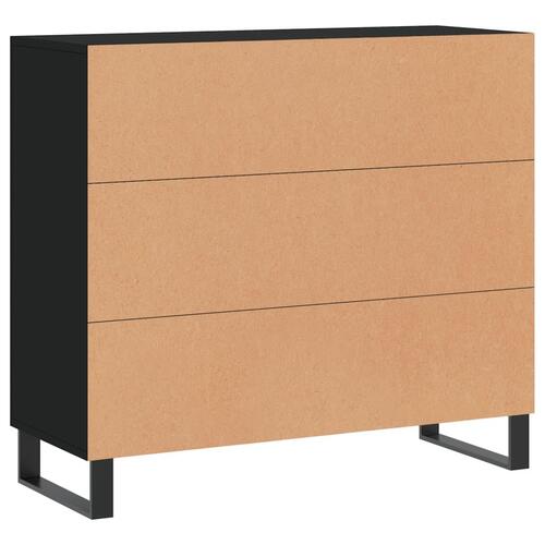 Skab 90x34x80 cm konstrueret træ sort