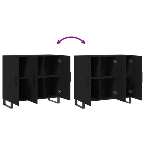 Skab 90x34x80 cm konstrueret træ sort