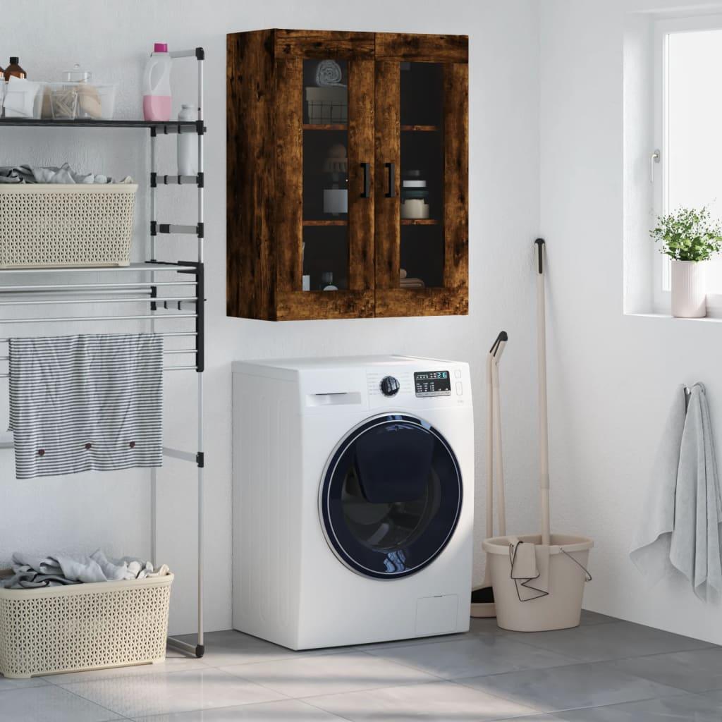Væghængt skab 69,5x34x90 cm konstrueret træ røget sonoma-eg