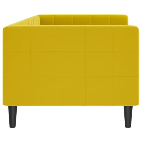 Daybed 80×200 cm i velour - gul sengeramme/sovesofa