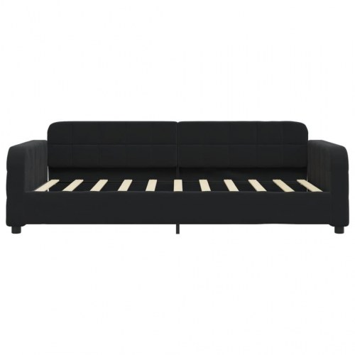 Daybed 90x190 cm i velour - sort sovesofa/sengeramme