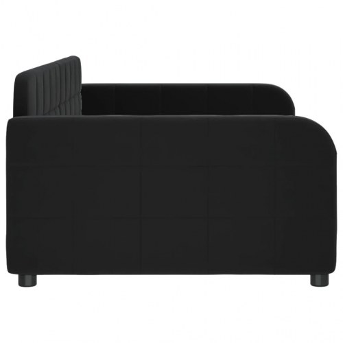 Daybed 90x190 cm i velour - sort sovesofa/sengeramme
