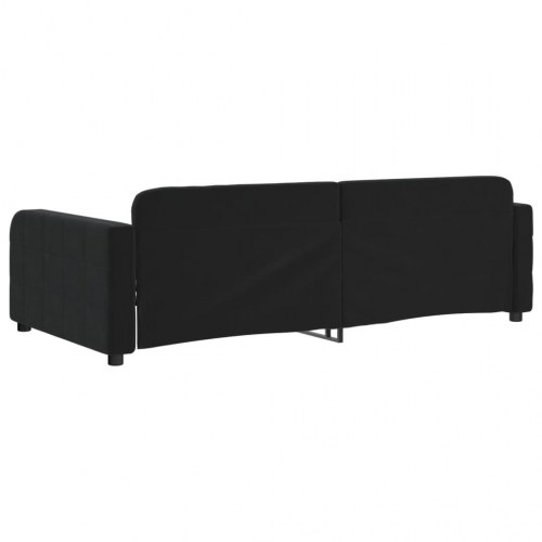 Daybed 90x190 cm i velour - sort sovesofa/sengeramme